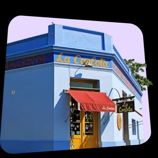 Partner storefront with striped awning